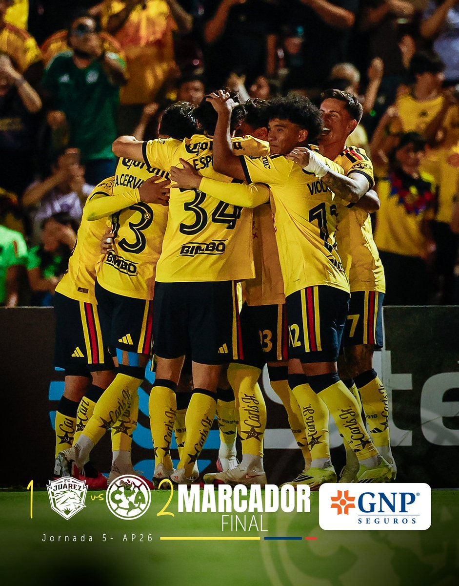 ClubAmerica's tweet photo. ¡Fin de la Jornada 5, el triunfo es nuestro! 💙🦅💛

@GNPSeguros
#Viviresincreíble #GNP https://t.co/JO9WmwGn05