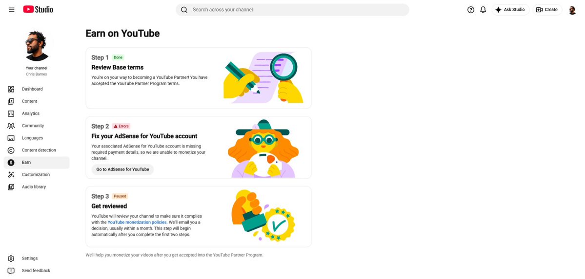 iamchrisbarnes_'s tweet photo. @TeamYouTube I can’t unlink this old Adsense can you message me and help with with this? I’m stuck on this step for days https://t.co/FLCfQGJfH7