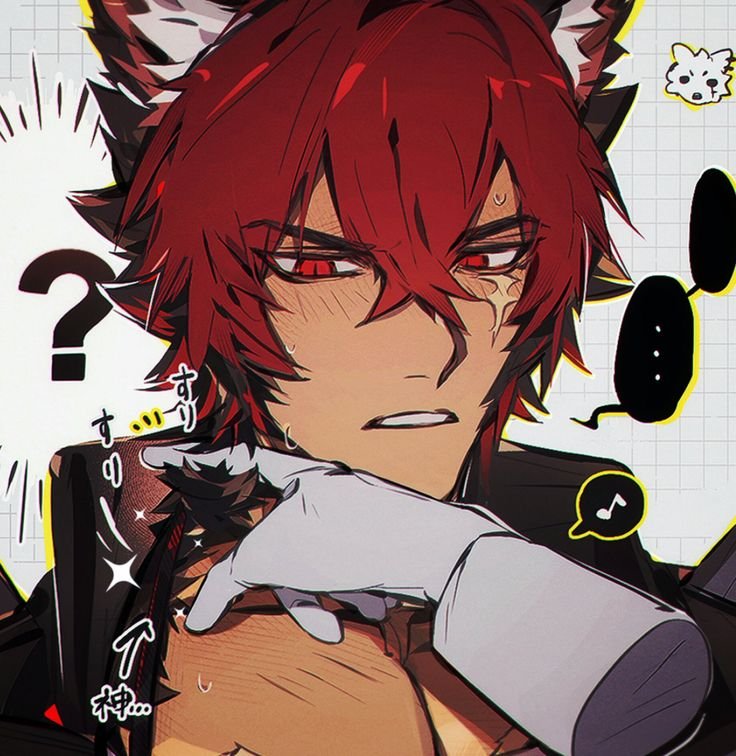 SpookShackWulf's tweet photo. He watches her reach for his collar.

"What ar- Ack!" He gets tugged, the sound of the leash clicking on forcing his cheeks a soft crimson hue. He lets out a soft exhale, then gives a faint smile.

"Well, I could use the exercise... Not like I have much of a choice here though." https://t.co/bhf9X7uFKq