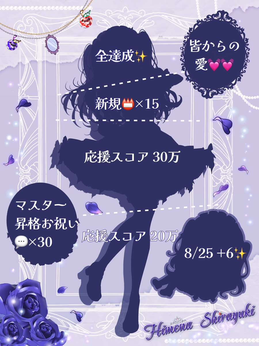 shirayuki_md25's tweet photo. マスターメイド衣装パネル開け⋆͛📢⋆

この度、私白雪姫奈は事務所内の規定を満たし、バーチャルマスターメイドへと昇格することが決定しました！

新立ち絵とSDは、8/25の配信にてパネル開けをします！

Xでは鏡の部分を空けることが出来るのでみんな協力して❣️
姫の新しいお姿みたいよね〜っ！ https://t.co/Xm8UnT9MqL