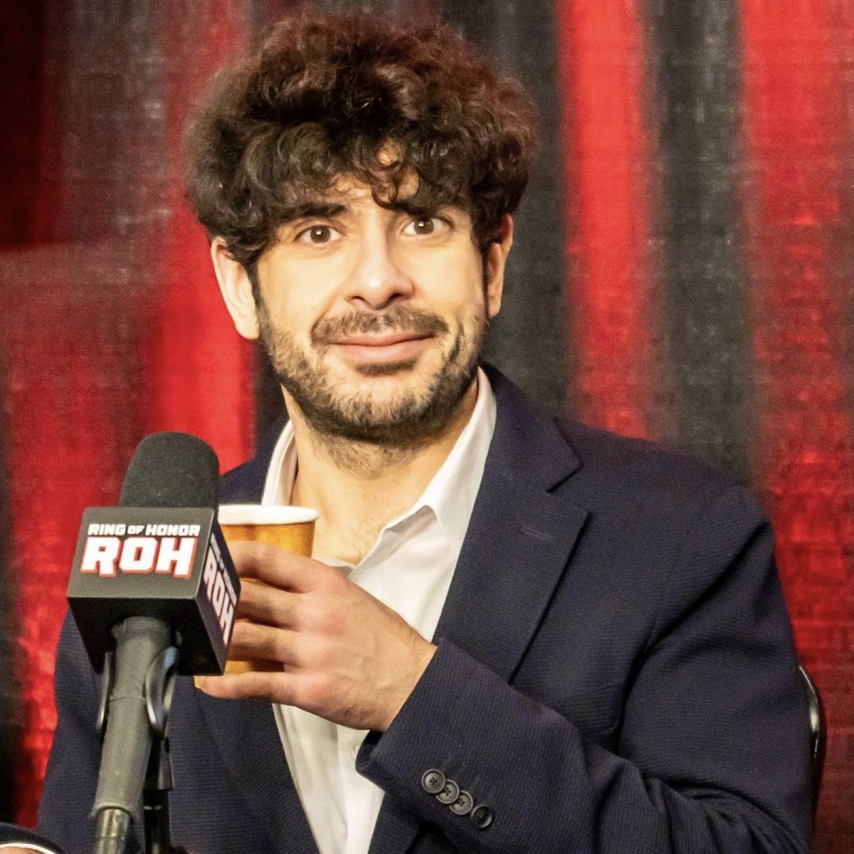 TheDrainmaker's tweet photo. Tony Khan is asked about Ilja Dragunov and his free agency on the ROH media scrum.

TK says he’s not sure about his contractual status but calls Dragunov a TREMENDOUS AND GREAT professional wrestler. https://t.co/ErMBP5heh6