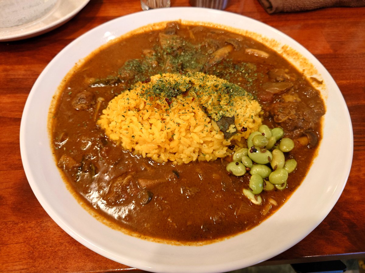 nyomiria's tweet photo. 神保町「はちわん」さんで激辛チャレンジ！
久しぶりにこんなに辛いカレー食べました💦
でもしっかり美味しかったです♡
なんとか完食、ごちそうさまでした( ˆωˆ ) https://t.co/hE1jzt2Q90