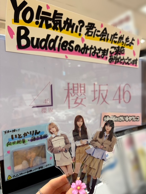 TOWER_Tokyobay's tweet photo. 【#櫻坂46】

大好評につき
🌸ポスタージャック
🌸歴代サイン入りポスター掲出
🌸パネル展
明日8/23（日）まで延長決定!!🌟

お近くの方はぜひ!!

本日から2日間、宮城公演!!
みなさま素敵な日をお過ごしください～🌸
千葉から強いエール送ります!!🔥

#櫻坂46_Whatslonesome
#Buddiesがいるタワレコ https://t.co/jVCH6EIpPH