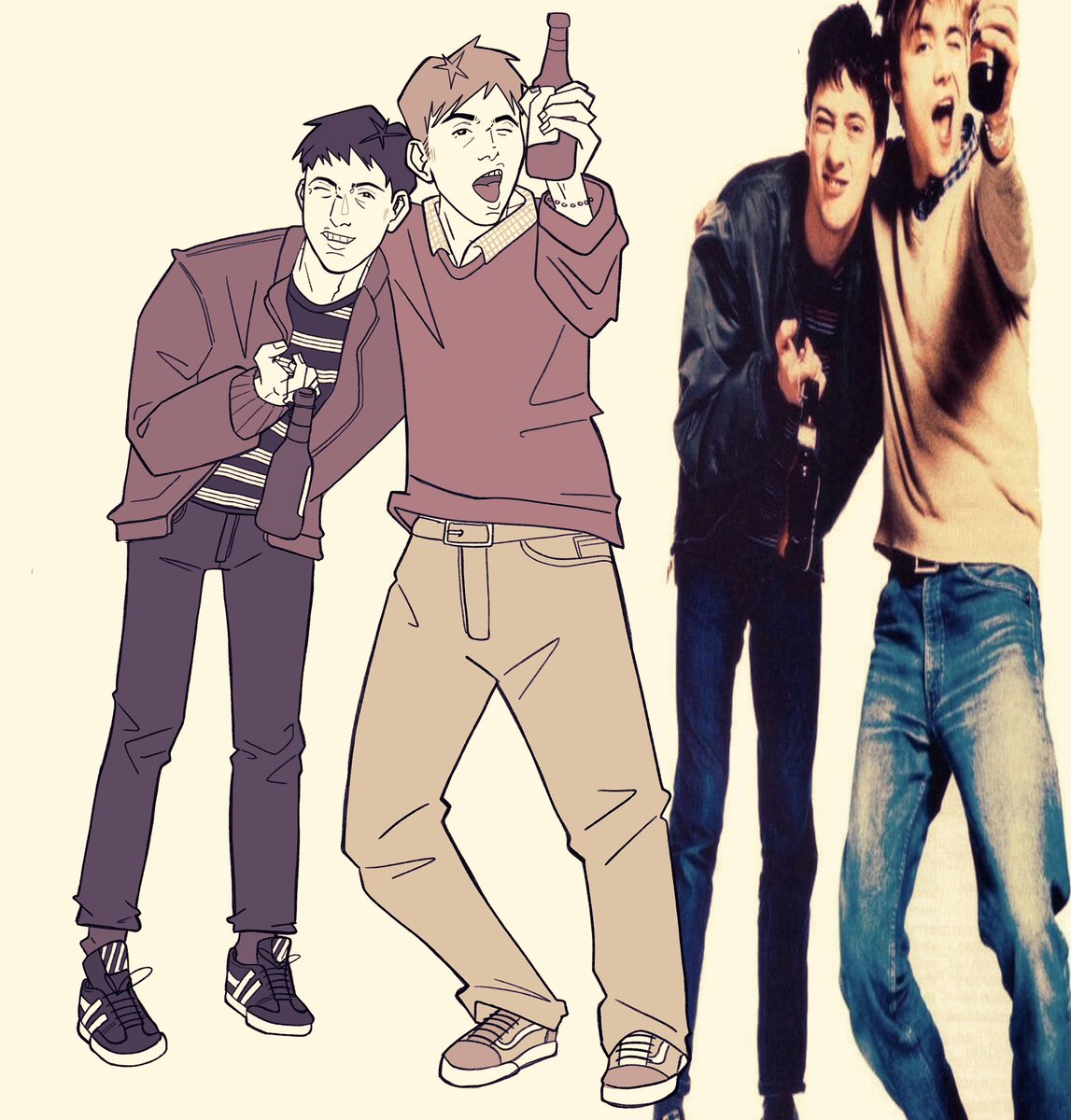 whoisthebugman's tweet photo. I drew Damon and Graham yay #gramon #blur https://t.co/VFm27dqk2B