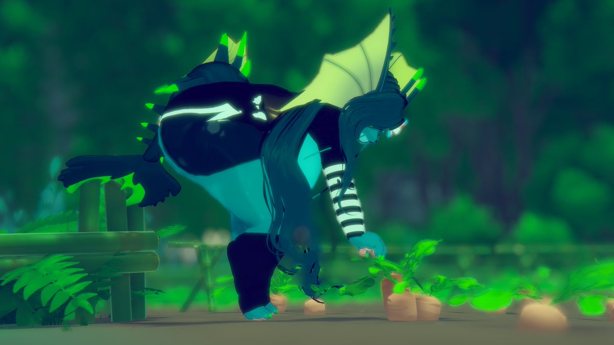 kitshnaya's tweet photo. Garantindo os ingredientes do lanchinho mais tarde. 🧑‍🌾🌱

#Vaporeon #Eeveelution #VRChat #VirtualPhotography #VRChatPhotography #PokemonCommunity #TransGamer #TransGamerGirl #CozyGaming #GamerAesthetic #FarmingLife #TransPride #ThickAesthetic https://t.co/61qdzzTbEk