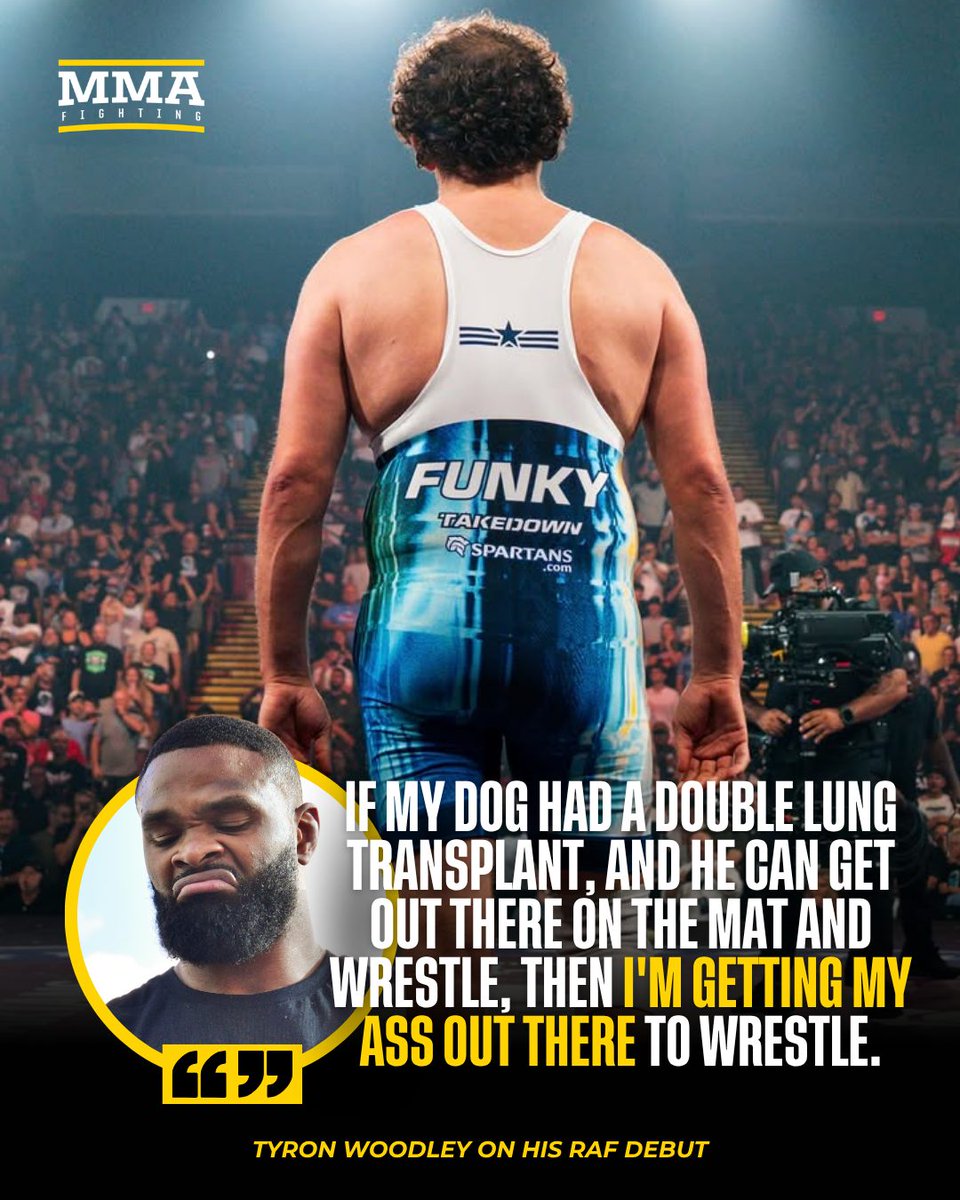 MMAFighting's tweet photo. Tyron Woodley admits seeing Ben Askren compete on the RAF mats inspired him to get back into wrestling https://t.co/E89dFwMBDk