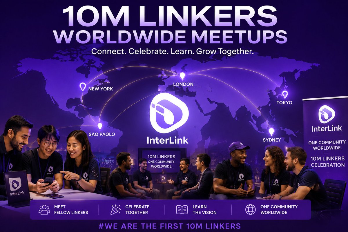 RoyalPraja's tweet photo. 10M Linkers will be celebrated around the world!
Global offline meetups will give Linkers a chance to connect, celebrate and learn more about InterLink’s vision and roadmap.
One community. Worldwide. 💜
#InterLink #ITLG #ITL #WeAreTheFirst10MLLinkers https://t.co/WMtIpFjXBn