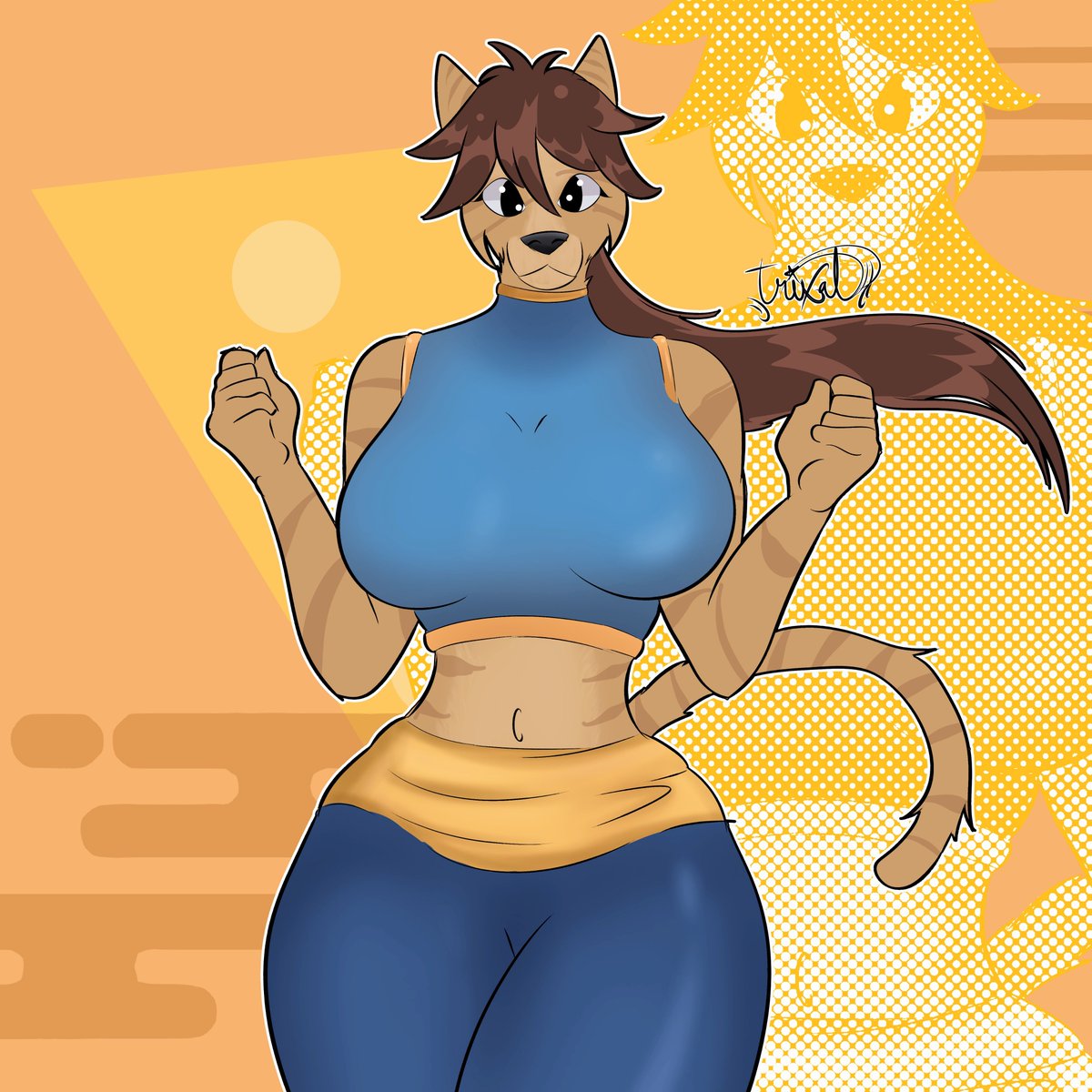 Trixalart's tweet photo. My first attempt at a furry character, lol. For my first attempt, I don't think it turned out too bad, haha. #furryartㅤㅤㅤ #drawingㅤㅤ #sfw #furryㅤㅤㅤ https://t.co/DYgAAbXWo8