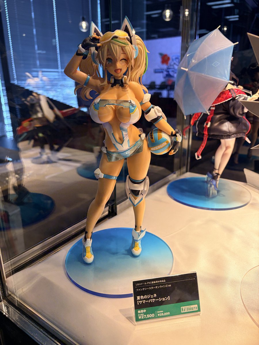rappy_commu's tweet photo. #アークスサマーパーティー2026
会場にてフィギュアやプラモデルも展示中✨

《展示品》
■壽屋様
『PSO2es』
フィギュア
・夏色のジェネ【サマーバケーション】
・白砂のアネット【サマーバケーション】
・光舞のジェネ【スターフェス】

プラモデル
・グランデスケールジェネ【ステラティアーズver.】
#NGS #PSO2es