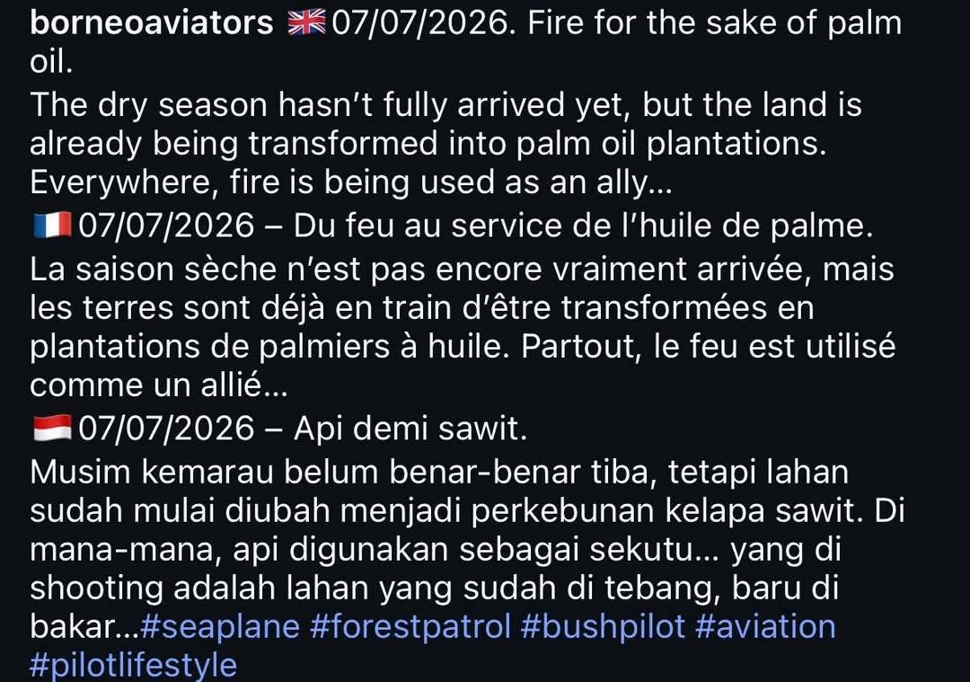 danskuss's tweet photo. Yang masih ngeyel kalo kebakaran Kalimantan itu bener-bener karna bencana rutin tahunan lalu mengkambing hitamkan cuaca, El Nino sampe angin.

Nih, Pak Aurélien Francis Brulé atau lebih dikenal Chanee Kalaweit, Ayah dari Andrew Kalaweit seorang Wildlife dan Forest Rescuer asal Perancis-Thailand yang sampe bikin Yayasan buat melindungi Owa dan satwa lainnyaa udah ngespill dari JULI 2026.

I REPEAT!!! ⚠️⚠️⚠️

JULI 2026 📢📢📢📢

jadii ini bencana memang udahh dikoar-koarkan oleh beliau since JULI 2026, tapi malah diancem, gak didengar bahkan ada narasi menyalahkan negara lain. WHAT A LOGIC 😂

Kalo udah jadi bencana besar (karna belom ditetapkan bencana nasional oleh BELIAU) baru saling tuding, yang parah bahkan cuaca dan angin yang gatau apa-apa juga kena tuduh 😂

Bayangkan betapa bahagianya satwa Indonesia jika di setiap pulau besar ada "Om Chanee" yang diberi kewenangan penuh:

Harimau Sumatra punya area cyberpunk-proof sendiri, Orangutan punya sertifikat tanah bebas gusur, dan Anoa tidak perlu deg-degan setiap ada alat berat lewat. 
Tapi tentu saja, skenario itu terlalu imajinatif untuk sebuah negeri yang lebih cinta angka PDB daripada keanekaragaman hayati 🐅🦧🦌

Sayangnya Pemrentah kita lebih suka narasi "Sawit Baik" & Beton. Di dunia nyata, pohon sawit dihargai lebih tinggi daripada pohon hutan hujan karena sawit menghasilkan CPO dan devisa. 
Hutan primer sering dinilai "menganggur" jika tidak diubah jadi tambang atau perkebunan, sementara beton raksasa dianggap sebagai piala emas pembangunan.

Tapi gimana lagi, emang dasarnya cacat logika.
Sistem Logika Kebijakan kita be like:
Kebijakan konservasi kita sering kali kalah telak oleh izin konsesi.

Konservasi dianggap proyek biaya (cost center), sdangkan eksploitasi alam dianggap sumber pendapatan (revenue center) 🤷‍♂️

Yaa walaupunn scara realitas, menunjuk satu 'figur sakti' di setiap pulau gakk akan cukup kalo sistem hukumnya masih mungut retribusi dari kerusakan alam. Konservasi kan butuh political will, penegakan hukum tanpa pandang bulu, dan insentif ekonomi agar daerah yang menjaga hutannya bisa hidup sejahtera tanpa harus babat membabatt. Hehe.

Sekian.