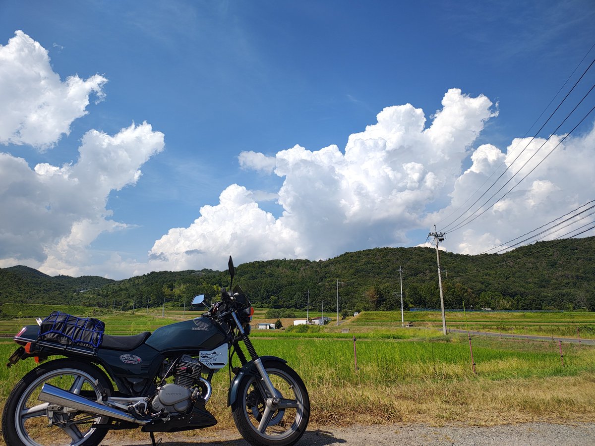 MiwaBase's tweet photo. 教習所の片隅に佇むCB125T。地味だけど8,000回転からは4気筒みたいな快音で12,000まできっちり回るエンジン。振動も少なくて5速10,000回転で巡航できるタフなヤツ。ほんとええ子じゃで、この子は。
#CB125T #キリトリセカイ https://t.co/T0mZNJaiAv