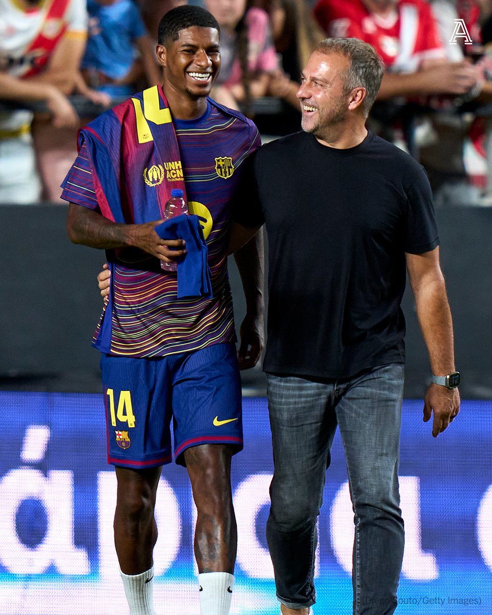 FullTime90X's tweet photo. 🚨𝗠𝗔𝗥𝗖𝗨𝗦 𝗥𝗔𝗦𝗛𝗙𝗢𝗥𝗗: 🗣️ “Hansi Flick is the best manager I’ve ever played under.” 🔵🔴🏆 https://t.co/ARypl2gYGY