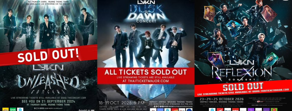 nnjt_jy's tweet photo. คอน 1 LYKN UNLEASHED CONCERT 🐺
 1 รอบ Sold out ❌

คอน 2 LYKN DUSK &amp; DAWN CONCERT ✨
 2 รอบ Sold out ❌

คอน 3 LYKN REFLEXION CONCERT 🪞
 3 รอบ Sold out ❌

มีคนรักไลแคนขนาดนี้เลยนะ😭 หมดทุกรอบที่แปลว่าทุกรอบจริงๆ
#LYKNReflexionConcert https://t.co/vCuZjP3ssq