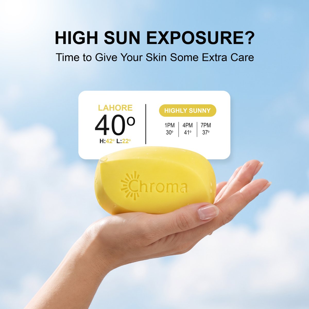 chromacarepk's tweet photo. When the sun is shining bright, your skin deserves a little extra care. ☀️ Keep your daily skincare routine simple, fresh, and caring with Chroma Care’s Lemonade Fruity Soap. 🍋💛

#ChromaCare #WeCareAboutYou #LemonadeSoap #FruitySoap #SkinCare #DailySkincare #MadeInPakistan https://t.co/I80zKWlys6