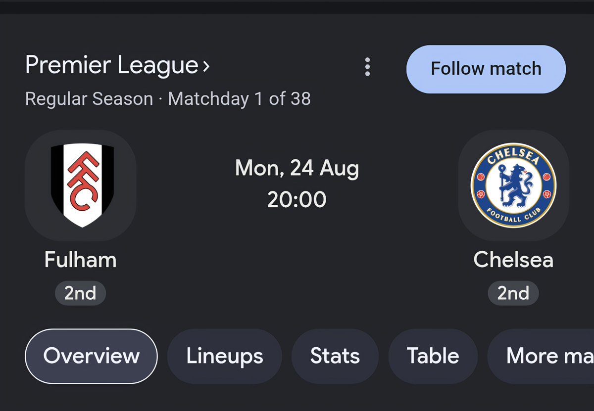 SportLoverNG's tweet photo. EPL IS BACK 

5K TO 4 CORRECT SCORES 

FOLLOW ALL INSTRUCTIONS

FULHAM 

VS

CHELSEA 

FOLLOW  
@SportLoverNG

TAG 2 FRDS
DROP PREDICTION WITH #TinubuInMOI #3rdYearOfBTO https://t.co/4aJTSnxlS7