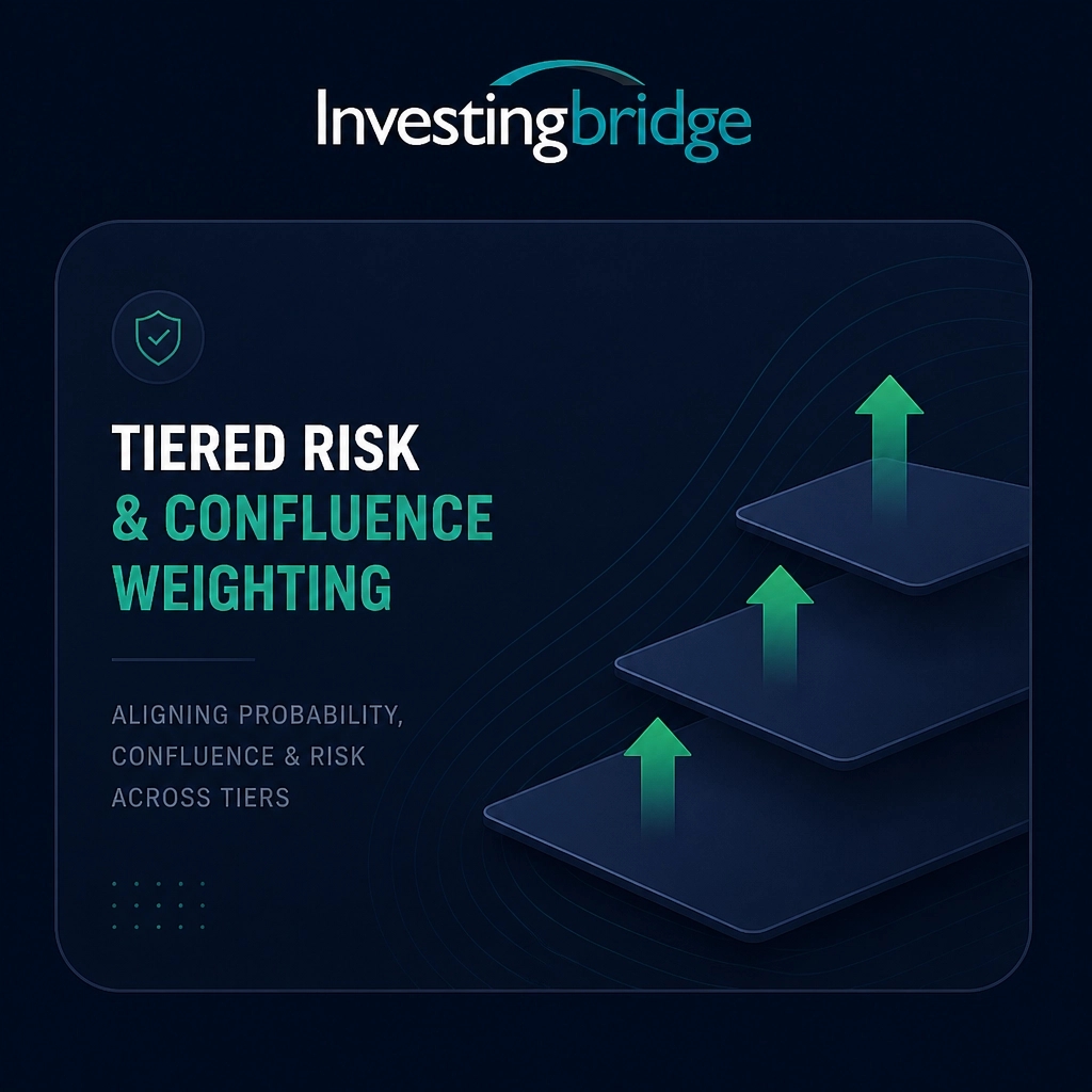 InvestingBridge's tweet photo. Tier risk by confluence weight. High-conviction zones earn proportionate sizing; partial setups take less. https://t.co/gMU0lhJLWP Not financial advice. Trading involves risk. #orderflow https://t.co/0eU5ydI8LP