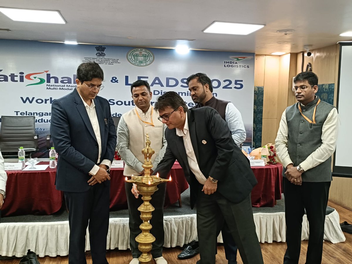 Mplvinod's tweet photo. Pleased to be part of the PM GatiShakti &amp; LEADS 2025 State Workshop in Hyderabad.

A valuable platform for strengthening multimodal connectivity and building a more efficient logistics ecosystem.

MPL Logistics is proud to support this initiative.

#PMGatiShakti #LEADS2025 https://t.co/fGtrHOq0kf