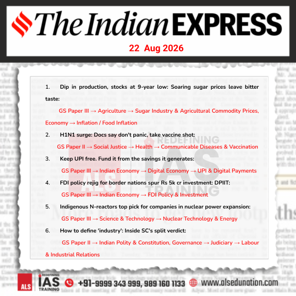 ALS_IAS's tweet photo. The Indian Express- Aug 22, 2026
#IndianExpress #TheIndianExpress #UPSCNewspaper #CurrentAffairs #DailyCurrentAffairs #UPSCPreparation #IASPreparation #CivilServicesExam #ALSIAS #IAS #UPSC #civilservices #civilservicesexam #UPSCaspirants #NewsAnalysis https://t.co/4y1fijfdW9