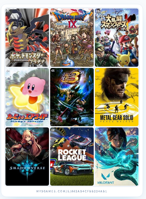 JUKEDQM's tweet photo. 私を構成する9つのゲーム
#My9Games #私を構成する9つのゲーム
https://t.co/REAH6TPDAH https://t.co/xkJ54LiucT