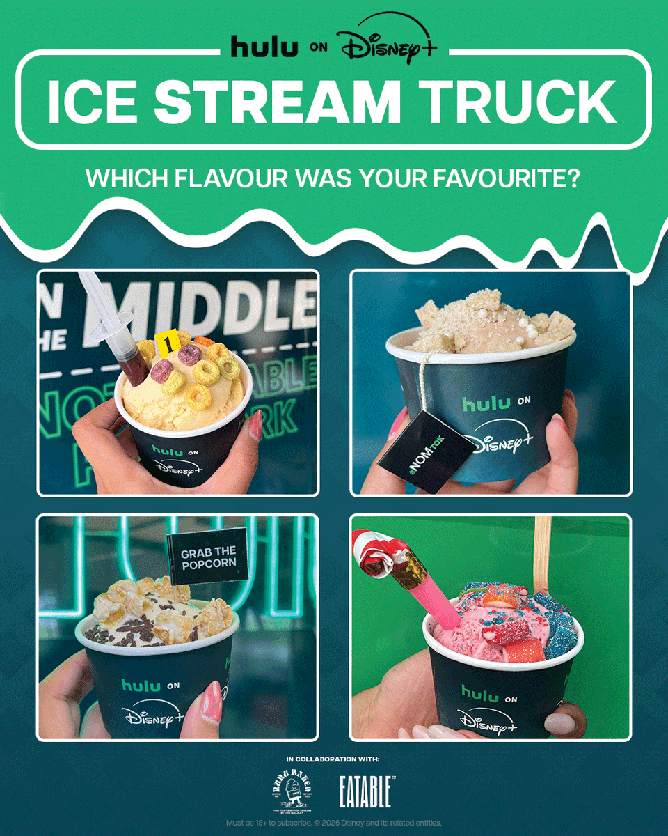 DisneyPlusCA's tweet photo. Which #HuluOnDisneyPlusCA Ice Stream Truck flavour did you try?

Let us know your favourite down below! Thanks to @rurubaked and @eatableinc for these delicious flavours 🍦💚

Stream your favourite shows and films on @DisneyPlusCA. https://t.co/TUNkPRFivm