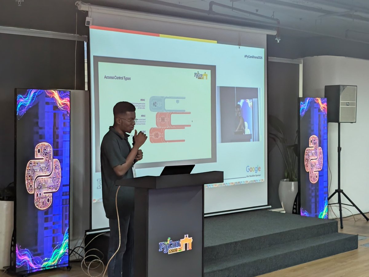 grandkojo's tweet photo. Your RAG pipeline might be leaking more than you think. Jesse Murah on fine-grained authorization with OpenFGA.
#PyConGhana26 #PyConAfrica @PyConGhana @Python https://t.co/uZBdJ7UIKa