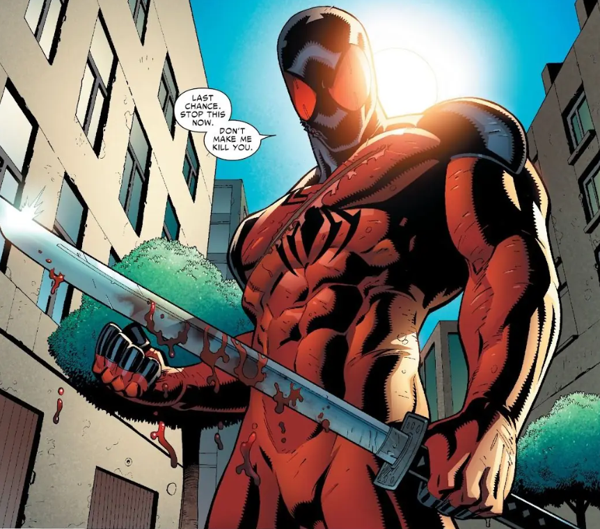 ZephyrPrime_'s tweet photo. You NEED to read Scarlet Spider (2012) if you like Spider-Man.

6 issues in and Kaine Parker is already my favourite Marvel character😭

The Scarlet Spider suit is GOATED.

Bro really said:
“Last chance. Stop this now. Don’t make me kill you.”

Kaine is HIM. https://t.co/yz647ZqSLf