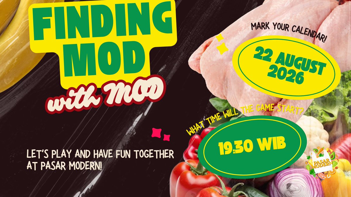 MAUDayam's tweet photo. ⠀⠀

Bukan Imam, bukan Wahyu — tapi game malam ini bersama Maudy!

⠀⠀🕹️ Finding Mod
⠀⠀📆 22 Agustus 2026
⠀⠀⏳ 19:30 WIB

      𝙍𝙀𝙋𝙊𝙎𝙏 tweet ini untuk merasakan keseruannya.
⠀⠀
⠀⠀ https://t.co/L0GDxOjcPi