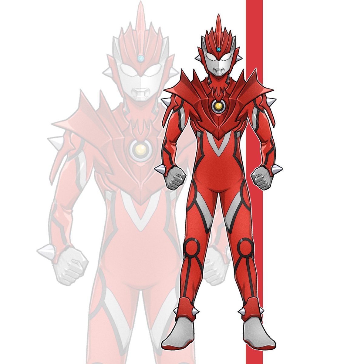 RhafToze's tweet photo. Ultraman Astray x Groudon armor https://t.co/IoB2kJ8VKA