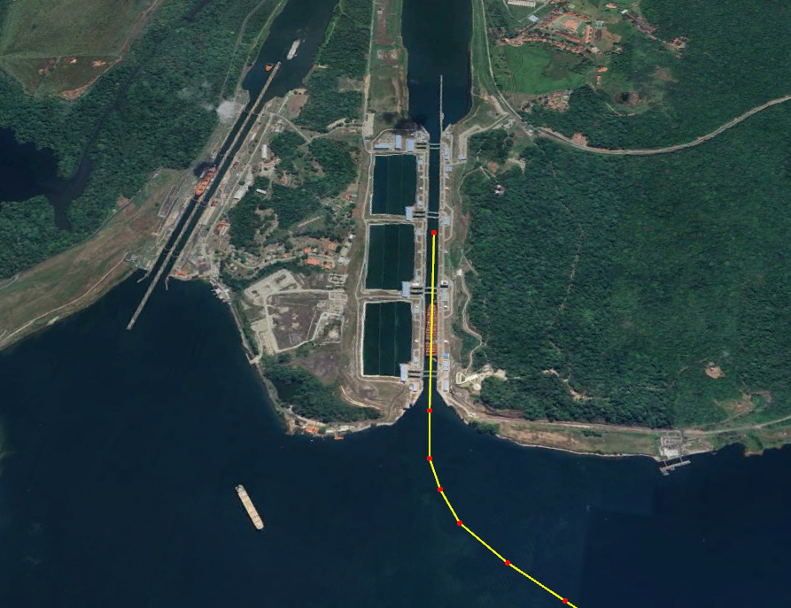 fdavillar's tweet photo. @CsabaSzekely7 It's the Panama Canal. From the Atlantic to the Pacific direction, entering the Gatún Lake. Below. https://t.co/DWPEP0rGSi