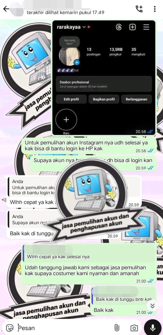 MichaeBorges's tweet photo. JASA PEMULIHAN AKUN &amp; HAPUS AKUN🖤
•AKUN LUPA PASWORD/LUPA DATA2
•JASA SADAP WA/IG
•JASA SUSPEND/UNSUSPEND AKUN
•JASA HAPUS AKUN
•JASA HACK/•PULIHKAN,BALIKIN
•AKUN,GMAIL,INSTAGRAM,TWITER,FB
•TIKTOK,TELEGRAM,LINE,
•JASA LACAK DLL.
https://t.co/EsWjqbPbKx https://t.co/lgC2zW6JUs
