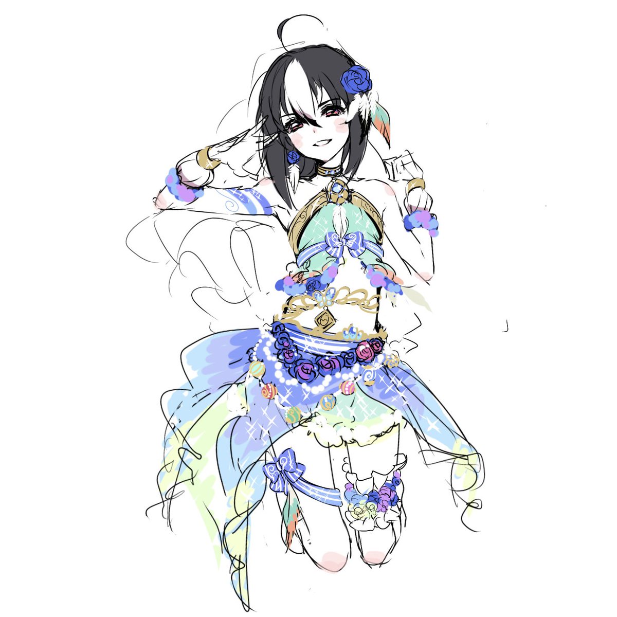 Brown_Blue_'s tweet photo. #イラスト #Illustration #創作 
의상 디자인 러프🌓🪔 https://t.co/9ZHc5uhZkr