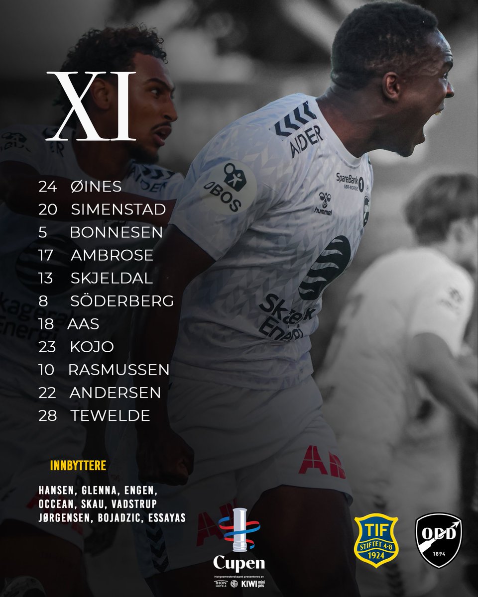 oddsbk's tweet photo. Dagens lag⚫️⚪️ 

Kampstart: kl. 16⚽️ https://t.co/A9y7EHLc1I