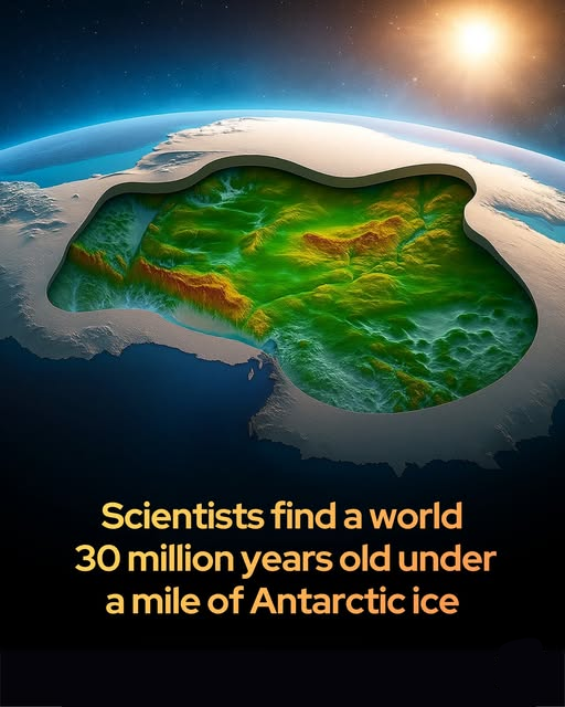Rainmaker1973's tweet photo. Beneath Antarctica's colossal ice shield, over a mile thick, scientists have unveiled a pristine, prehistoric realm frozen in time for at least 34 million years.

This sprawling "lost world," spanning roughly 12,000 square miles (bigger than Belgium), boasts jagged peaks, steep ridges, and deep river-carved valleys from an era when the continent teemed with flowing waters, lush forests, and possibly dinosaurs under the supercontinent Gondwana.

Buried deep in East Antarctica's Wilkes Land, it's a snapshot of Earth before the deep freeze, preserved because the overlying ice has barely budged, no grinding erosion, just a natural vault sealing it away.

The team used a combination of satellite imagery and radio-echo sounding, a method where planes beam radio waves through the ice and measure echoes, to map the unseen terrain. What emerged was a stunning landscape: jagged peaks, plunging valleys, and steep ridges shaped by ancient rivers before ice covered the continent.

The frozen terrain lies 1.6 miles beneath the surface in East Antarctica, in a region roughly 12,000 square miles in size.

While the exact timing is uncertain, they estimate the land last saw sunlight at least 14 million years ago, and likely more than 34 million years, when Antarctica first transitioned into a frozen desert.

Unlike most glacial terrain, where moving ice grinds away the underlying rock, the ice here has remained relatively stationary. That’s why the landscape beneath is so perfectly preserved – almost like a natural time capsule.

Scientists warn, however, that this untouched landscape is vulnerable. If Earth’s climate continues warming, the region could eventually be exposed. Temperatures between 3°C and 7°C warmer than today, similar to conditions between 14 and 34 million years ago, could trigger significant melting.

[Jamieson et al., "An ancient river landscape preserved beneath the East Antarctic Ice Sheet," Nature Communications 14, 6688 (2023).
DOI: 10.1038/s41467-023-42152-2]