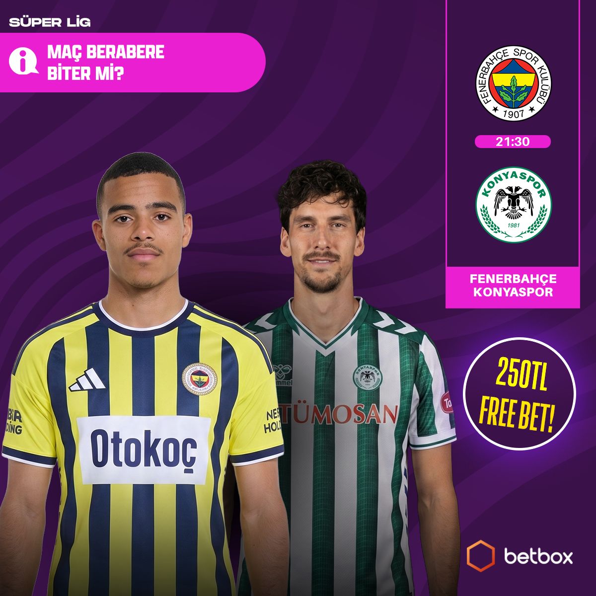 betboxreal's tweet photo. Fenerbahçe - Konyaspor mücadelesinde puanlar paylaşılır mı? 

Doğru tahmini yap, tam 250 TL FreeBet hediyesini anında kap! 🎁 

👉 Etkinliğe Katılım: https://t.co/or7EpTjr2t https://t.co/EWp2NAlFfL