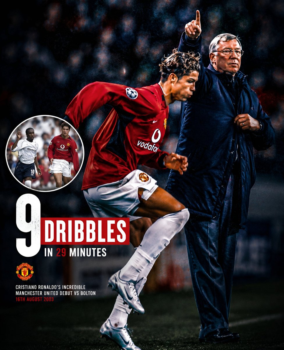 TeamCRonaldo's tweet photo. 🎙️ Jay Jay Okocha: “Messi for me. Ronaldo is special, but he’s a goalscorer like Haaland".

Fun Fact: Cristiano Ronaldo most dribbles completed in the shortest minute, came against jay jay okocha's team 🔥 https://t.co/gusX69hHpX