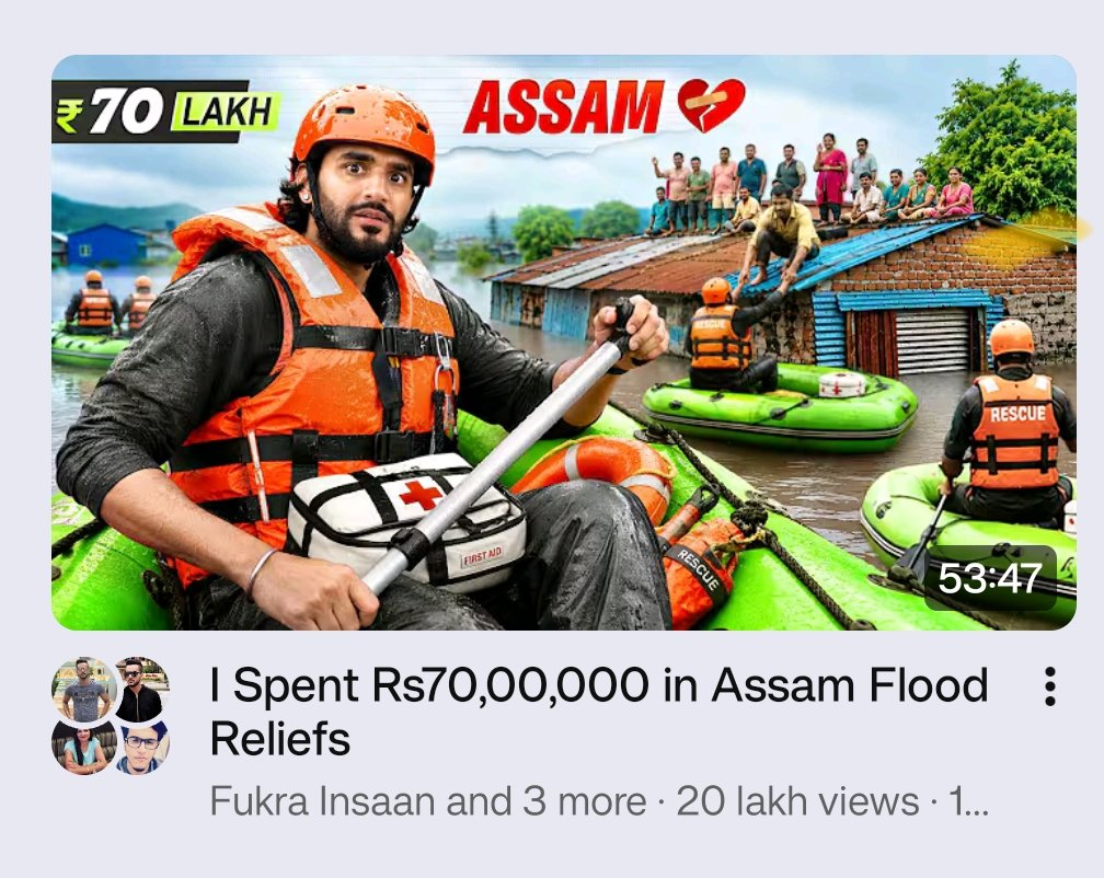 cute1762's tweet photo. Diff b/w carryminati and him 
Carryminati also does a charity stream but he don't do any pr 
But this guys created 2-3 reels and 1 whole yt video on Assam donation which was donated by ppl 
By these video he earns more than what he spent
#abhishekmalhan #elvishyadav https://t.co/VIo51E6zMx
