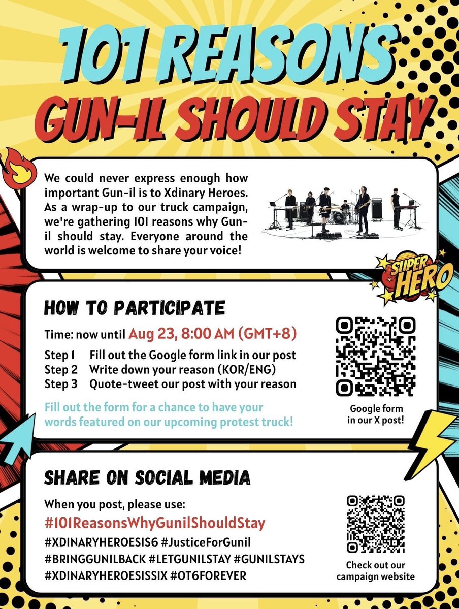 kwakga0n's tweet photo. VILLAINS, WE NEED YOUR VOICE!!
We need #101ReasonsWhyGunilShouldStay and show why XH needs their leader! Your input is really important for the truck project ๐
๐ Submit here! https://t.co/hRiiOASZhq
#XDINARYHEROESIS6 #JusticeForGunil #BRINGGUNILBACK #LETGUNILSTAY https://t.co/9eCD4gE7uF