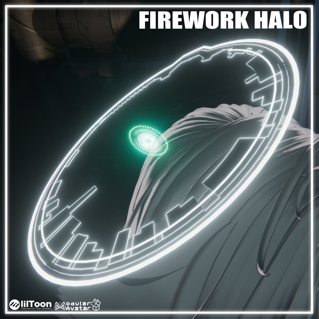 Foooooooooooo__'s tweet photo. ★リリース記念プレゼントキャンペーン★
【VRChat】FIREWORK HALO 
都会の花火大会モチーフのヘイローです

9/1までは確実に少し安くなってます。
-[応募方法]-
フォロー&amp;RTで抽選3名様にこの商品をプレゼントします。 
締切：2026/08/24/23:59
#booth_pm #VRChat https://t.co/Po1PtRpZMl