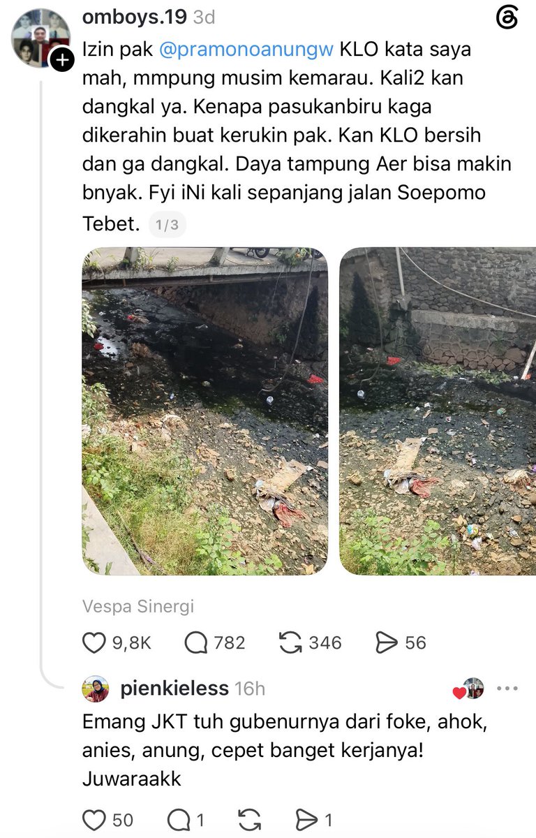 txtkarir's tweet photo. pic 1: ada yg ngasih saran pak gubernur jakarta buat melakukan pengerukan sungai mumpung musim kemarau

pic 2 &amp; 3: langsung diekseskusi dong

gini nih contoh kerja yg bener🫵🙏

appreciate sekali buat pejabat Jkt terkait🙏👏 https://t.co/kniFDt0Ls3