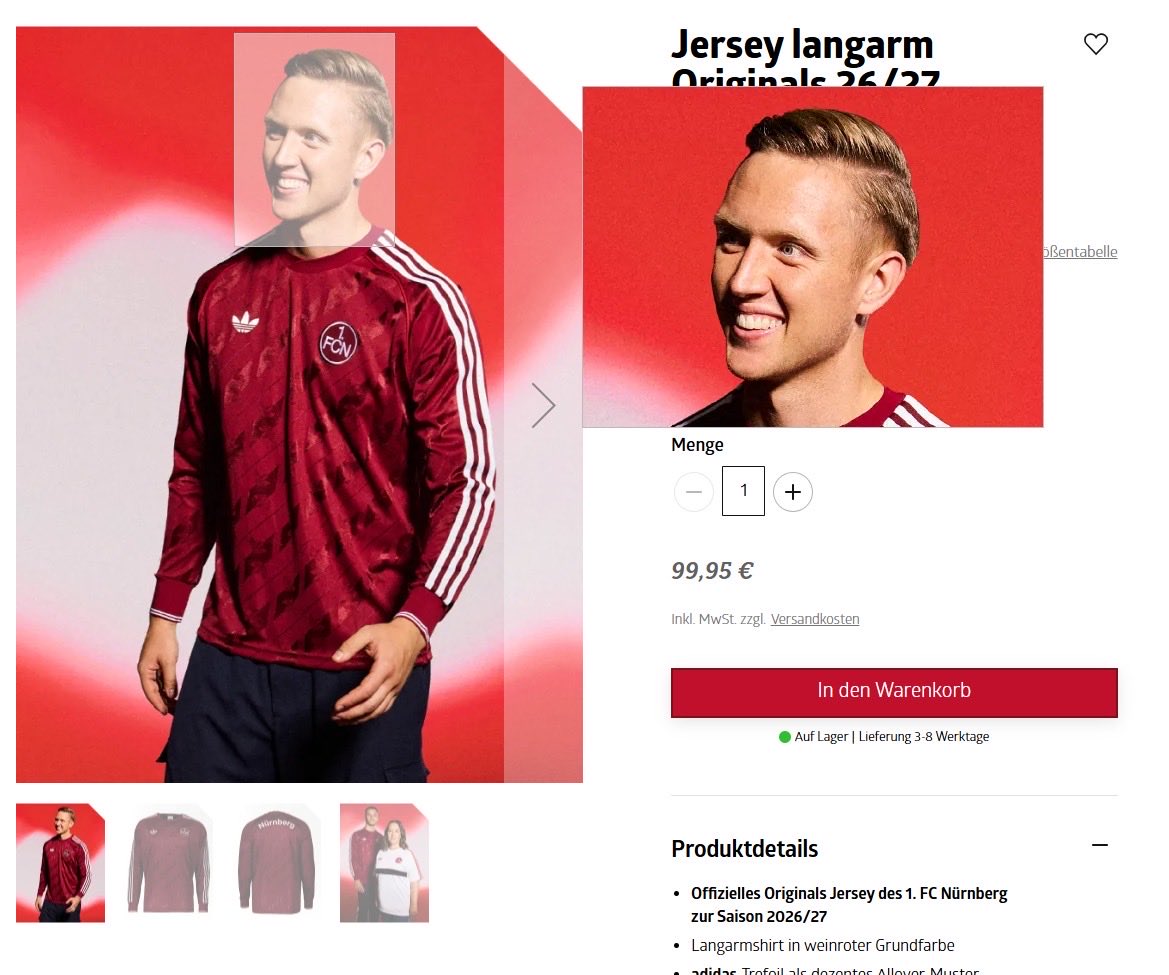 bananenflanke75's tweet photo. @Andymkme @m1904x Andersherum ist das Teil 10€ günstiger mit Flock beim FCN und unser Longsleeve hat keinen Backprint. 😅 https://t.co/5PBtWSXYqt