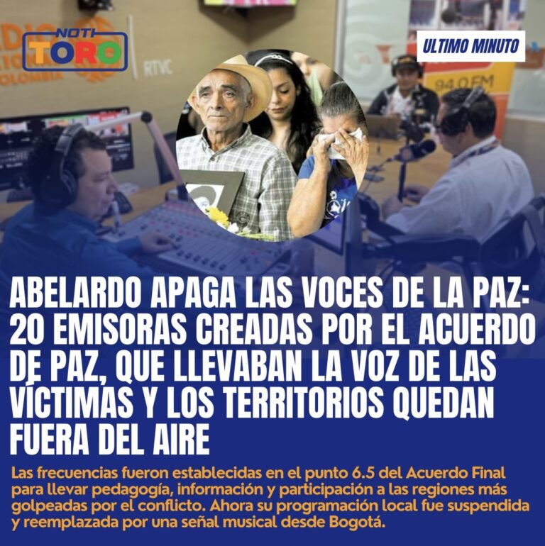 AlejoToroAnt's tweet photo. #NotiToro 20 Emisoras De Paz Quedan Sin Programación Local Por Decisión Del Gobierno De Abelardo.

https://t.co/jYObGjZrWG https://t.co/W6l1V83bGs