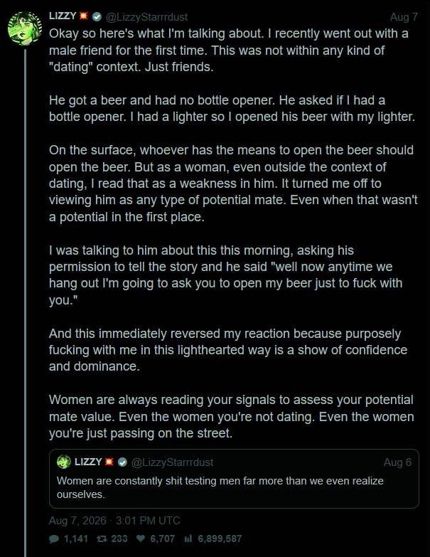 ObviousRises's tweet photo. More men need to realize this is exactly how women think and operate. https://t.co/QTP6lPr2UM