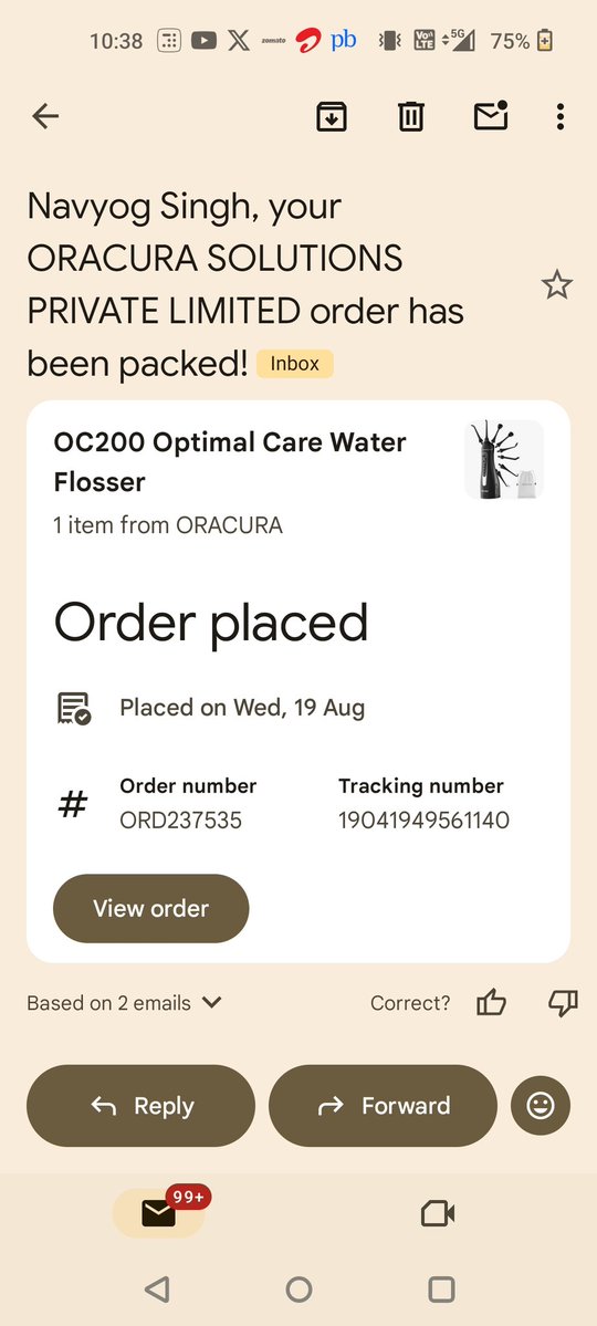 Nav_Cing's tweet photo. Order ORD237535 placed on 19 Aug with @oracura is stuck. A fake manifest was made on 20 Aug, but your Nerul hub turned Delhivery away last night logged as "Shipment not ready." Line 7738733700 is dead. Founder @SagarAwatade, Please look into it #ConsumerCourt https://t.co/b4GZmrYvm5