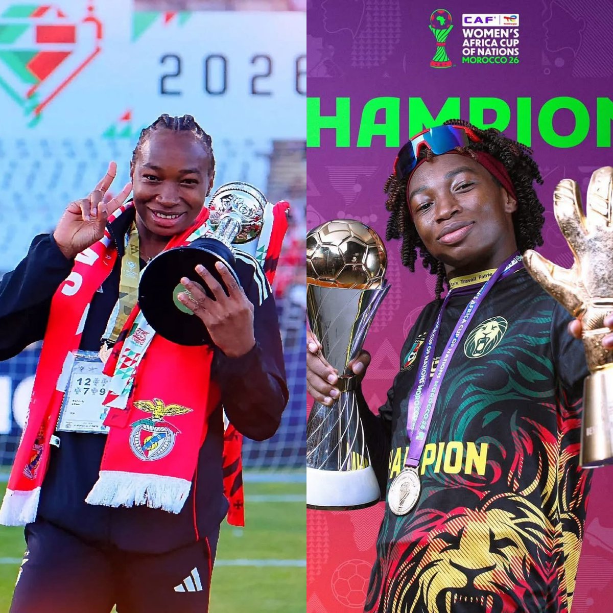 Foot_dici_et's tweet photo. La saison de Michaely on en parle un peu ?

🏆coupe du Portugal 
🏆championnat du Portugal 
🏆CAN féminine 
🎖️🎖️ 2 fois woman of the match 
🥇Meilleure gardienne de la compétition. 

C’est une sérieuse prétendante au Ballon d’or africain https://t.co/46TQf4mjtZ