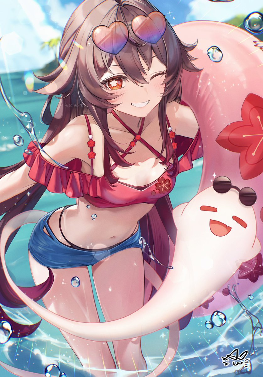so_aoi22's tweet photo. pixivison様の
『プールのおとも。浮き輪のイラスト特集』にて
こちらの胡桃ちゃんのイラストをご紹介いただきました！
ありがとうございます！🔆🛟👻 https://t.co/0VGghvt5Om