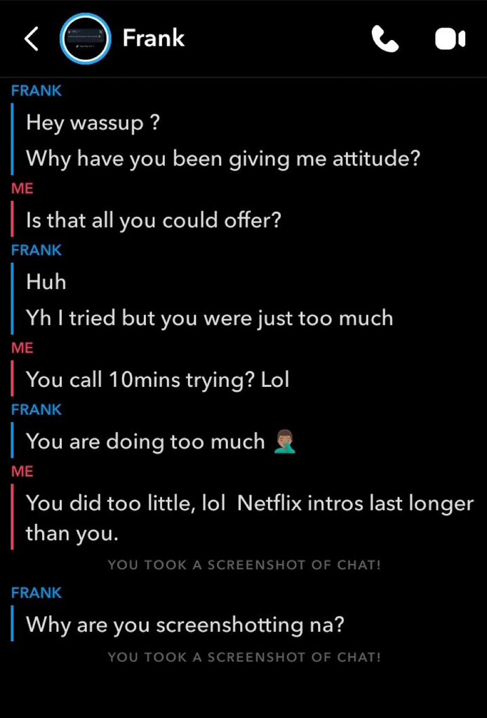 Motion_Boy_'s tweet photo. “why are you screenshotting na?”😂😂😂 https://t.co/MLGgObRmOb