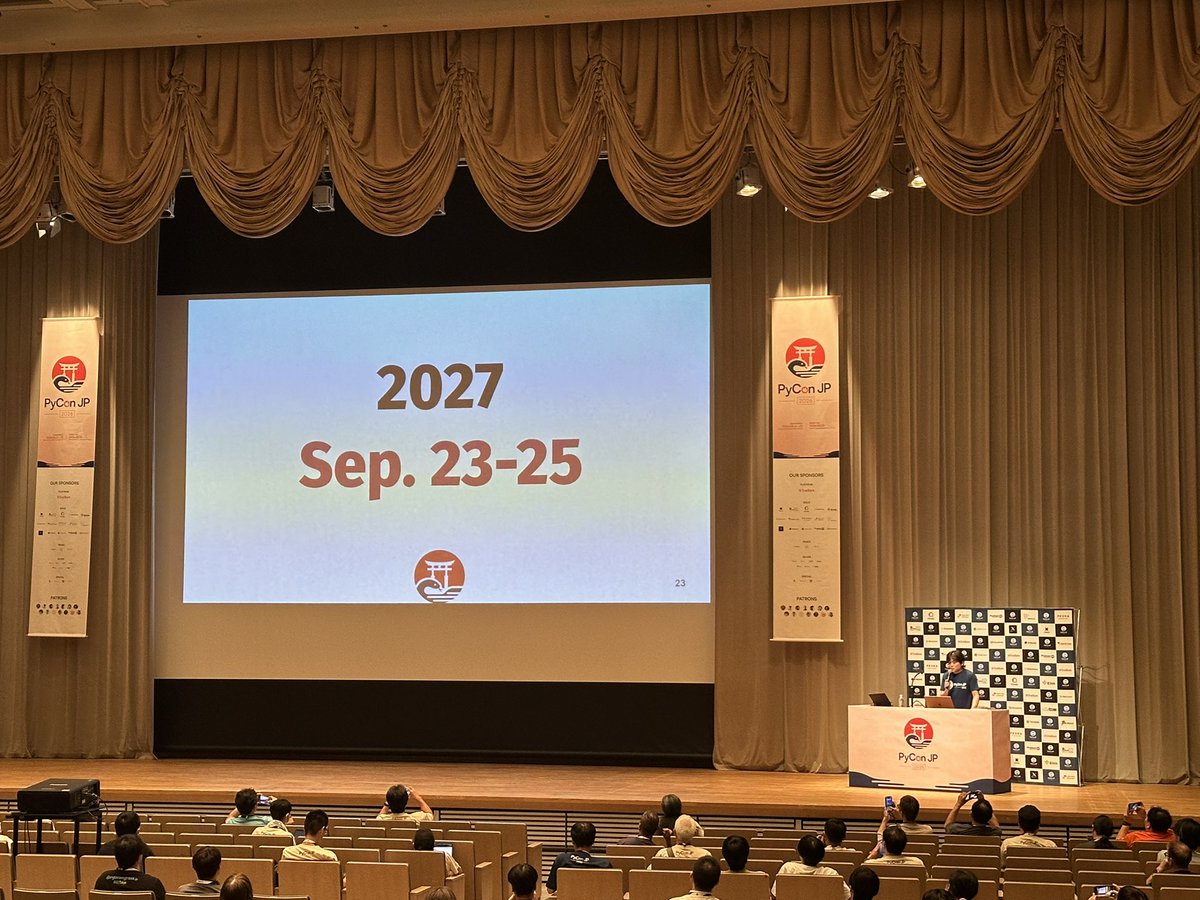 selina787b's tweet photo. 来年のPyCon JP 2027は、
沼津で9/23-25✨
#pyconjp2026 https://t.co/OygW3WU7Yr