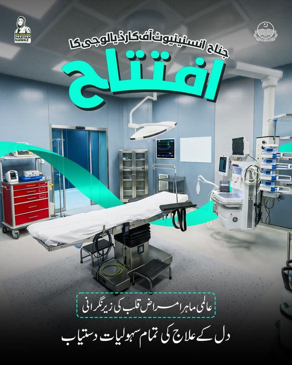 izhanbasit's tweet photo. جناح انسٹیٹیوٹ آف کارڈیالوجی کا شاندار افتتاح! ❤️🏥
16 ارب روپے کی لاگت سے 250 بستروں پر مشتمل جدید ہسپتال۔
کیتھ لیب، MRI، ICU، ایمرجنسی اور جدید آپریشن تھیٹرز ایک ہی چھت تلے۔
#JinnahInstituteOfCardiology #CardiacCare  #ModernHealthcare https://t.co/b2Nm3hVoFm