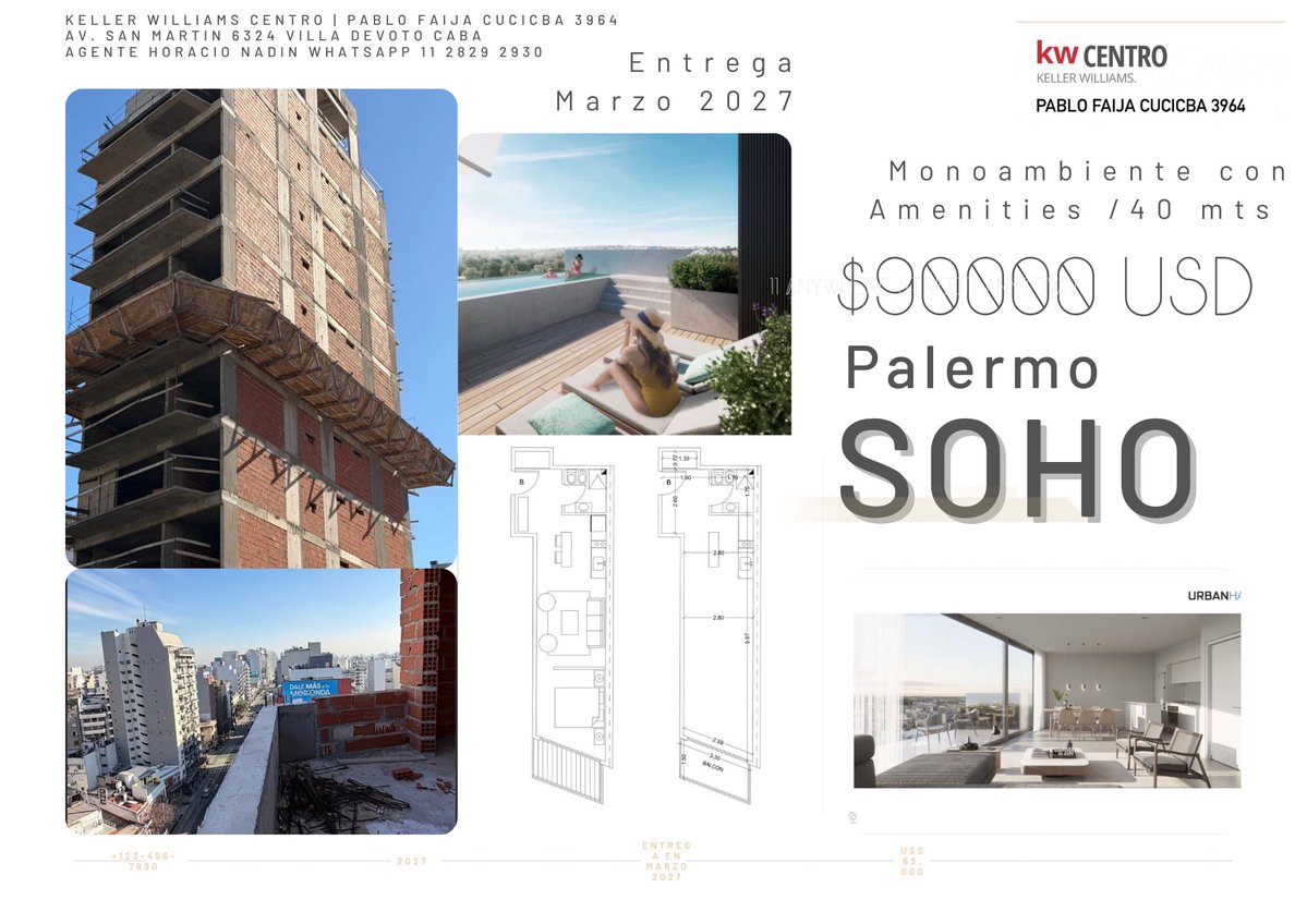 prettydrinks's tweet photo. Últimas unidades en Palermo Soho con Amenities Av Córdoba 4000 y Gascon 
1Monoambiente Primer Piso/ 21 Mts $63000usd
2Monoambiente Piso 9 /40 Mts $90000usd
3Penthouse piso 12 /74mts con terraza doble $244000Usd 
Agenda tu visita 11 2829 2930
https://t.co/AAiMxucZrb https://t.co/sqNQ15CnBS