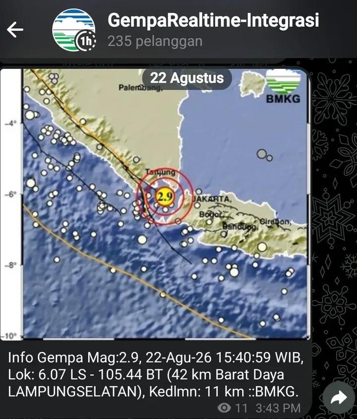 indepenSumatera's tweet photo. 🚨 BREAKING

ERUPSI SUSULAN GUNUNG ANAK KRAKATAU, LAMPUNG! 

Sabtu, 22 Agustus 2026

Gunung Anak Krakatau kembali mengalami erupsi susulan pada pukul 15:13 WIB dengan tinggi kolom abu teramati ± 400 meter di atas puncak  557 meter di atas permukaan laut.

Berdasarkan pemantauan terbaru di lapangan wak

📍 Visual & Pergerakan Kolom Abu
Kolom abu teramati berwarna kelabu hingga hitam dengan intensitas tebal yang mengarah/condong ke arah barat daya.

📍 Status Terkini
Erupsi dilaporkan masih berlangsung saat laporan dibuat. Aktivitas vulkanik Gunung Anak Krakatau menunjukkan peningkatan intensitas sejak siang hari.

📍 Imbauan Penting & Kewaspadaan:
• Masyarakat, nelayan, dan wisatawan DILARANG mendekati kawasan Gunung Anak Krakatau dalam radius bahaya yang telah ditetapkan PVMBG.
• Siapkan masker di area terdampak untuk mengantisipasi paparan abu vulkanik yang dapat mengganggu pernapasan.
• Warga di pesisir Selat Sunda diminta tetap tenang, waspada, serta tidak membagikan berita atau video hoaks yang belum terverifikasi.
• Selalu pantau update resmi secara berkala dari PVMBG, Magma Indonesia, dan BMKG.

Mari terus doakan keselamatan warga di kawasan pesisir Lampung dan Banten serta para petugas yang bersiap di lapangan! 🙏